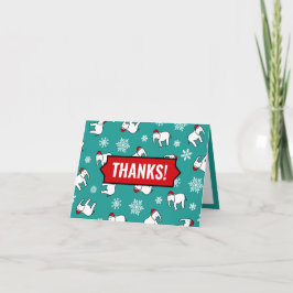 Tarjeta Fiesta de Elefante Blanco de Navidad (Turquesa) Gr