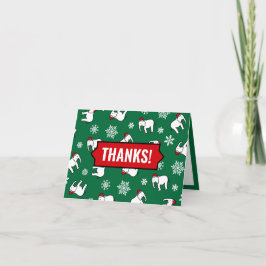 Tarjeta Fiesta de Elefante Blanco Navidad (Verde) Gracias