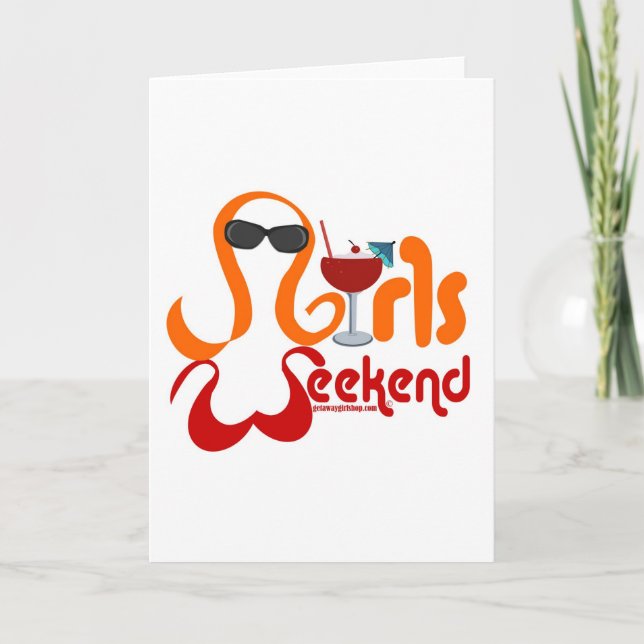 Tarjeta Fiesta de fin de semana de chicas (Anverso)