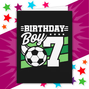 Tarjeta fiesta de fútbol de 7 años de edad