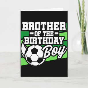 Tarjeta Fiesta de fútbol de niños hermano del chico del cu