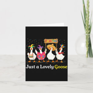 Tarjeta Fiesta de gansos adorables, ilustración de Mardi G