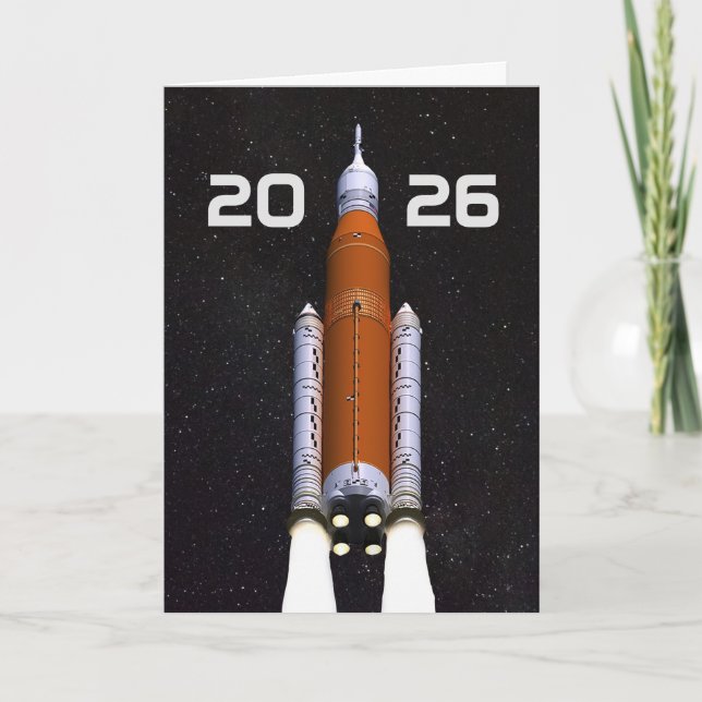 Tarjeta Fiesta de Graduación de Cohete Espacial SLS Person (Anverso)