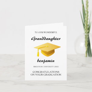 Tarjeta Fiesta de graduación de la nieta de la universidad