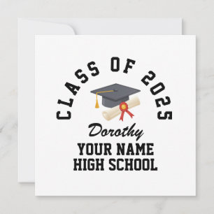 Tarjeta Fiesta de graduación personalizada de escuela secu