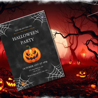 Tarjeta Fiesta de Halloween de Jack O' Lantern Espeluznant