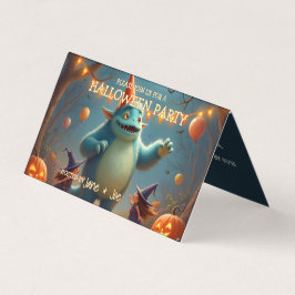 Tarjeta Fiesta de Halloween de Monstruo Feliz para Niños