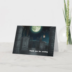 Tarjeta Fiesta de Halloween del cementerio