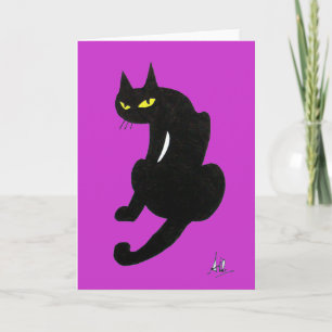 TARJETA FIESTA DE HALLOWEEN DEL GATO NEGRO