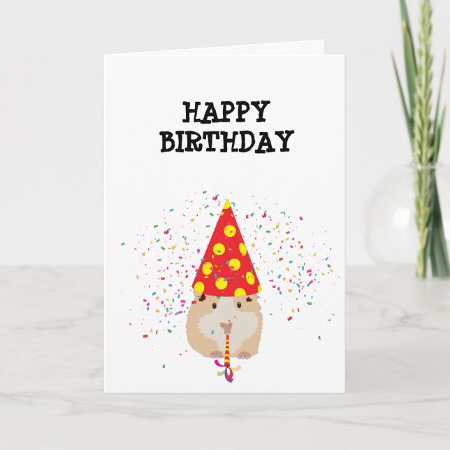 Tarjeta Fiesta de hámster - Animales en el cumpleaños (Anverso)