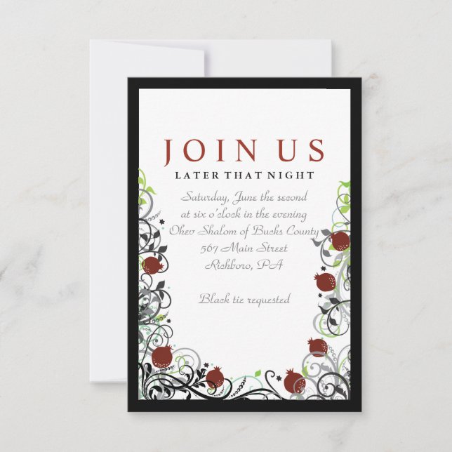 Tarjeta Fiesta de invitación a matrimonio judío gr (Anverso)