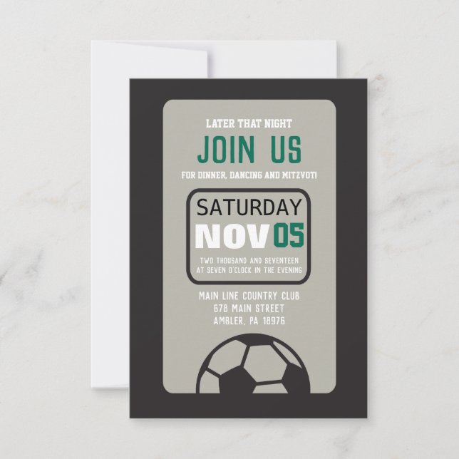 Tarjeta Fiesta de invitación Mitzvah de la barra S (Anverso)
