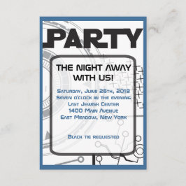 Tarjeta Fiesta de invitación SCI-FI Bar Bat Mitzva