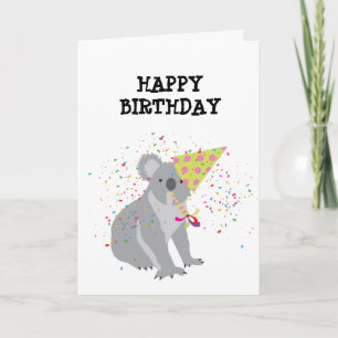 Tarjeta Fiesta de Koala - Animales con Fiesta