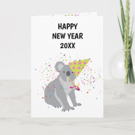 Tarjeta Fiesta de Koala - Año nuevo feriado de los animale