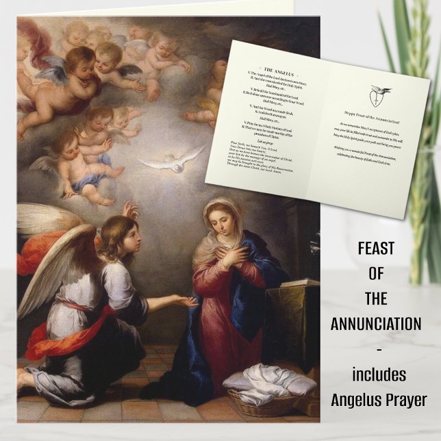 Tarjeta Fiesta de la Anunciación Virgen María Religiosa (The Feast of the Annunciation is celebrated March 25th. )