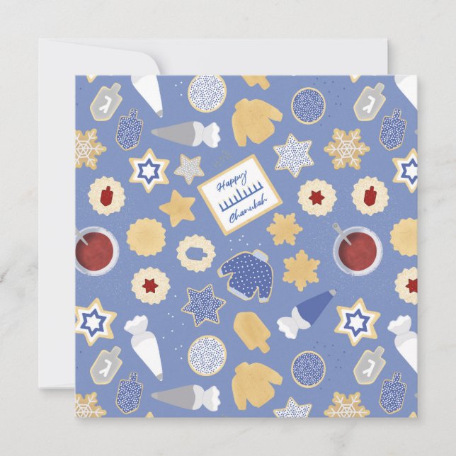 Tarjeta Fiesta de la cookie de Chanukah (Anverso)