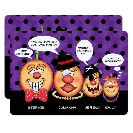 Tarjeta Fiesta de la familia el | Halloween de la calabaza
