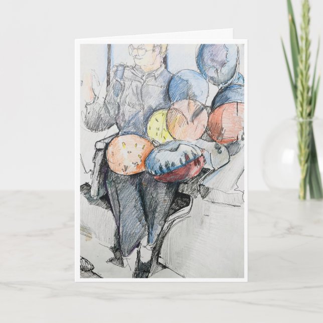 Tarjeta Fiesta de los globos de cumpleaños (Anverso)