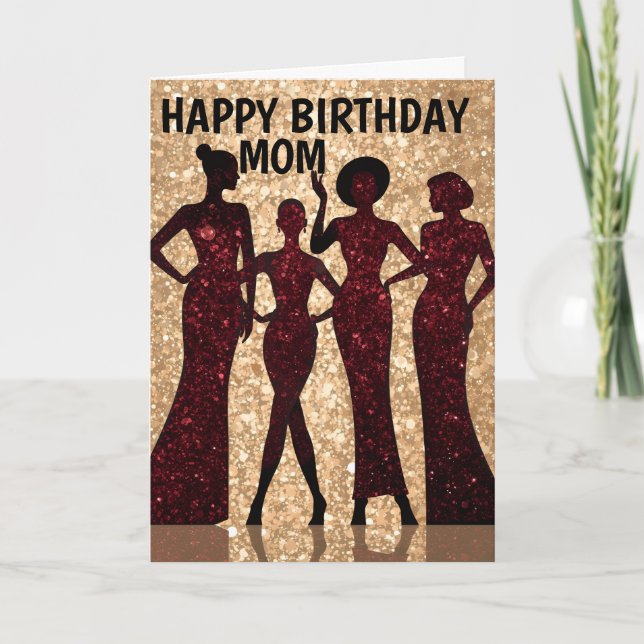Tarjeta fiesta de moda con brillo chic (Anverso)
