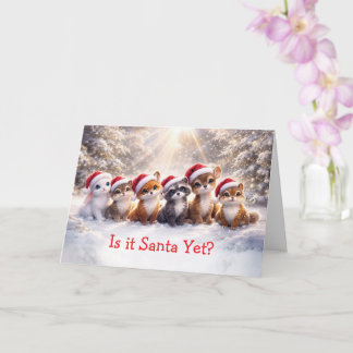 Tarjeta Fiesta de Navidad Animales Bonitos del Bosque