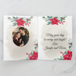 Tarjeta Fiesta de Navidad de Floral Elegante Reno