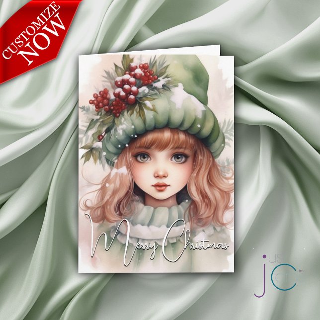 Tarjeta Fiesta de Navidades curos (Customizable text )