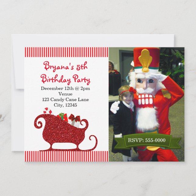 Tarjeta Fiesta de Navidades de Santa Claus Red Sle (Anverso)