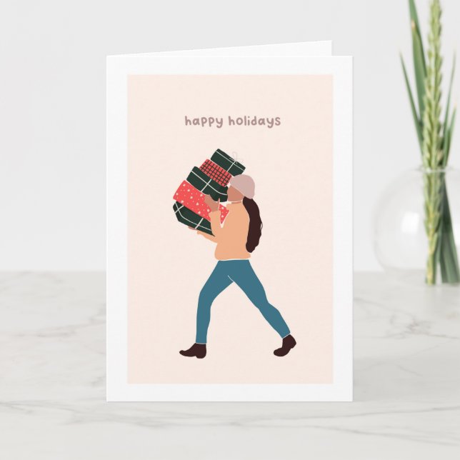 Tarjeta Fiesta de Navidades de vacaciones (Anverso)