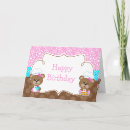 Tarjeta Fiesta de oso chef cocinando