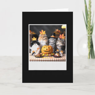 Tarjeta Fiesta de Otoño de Gatos y Ratones – Divertido Día