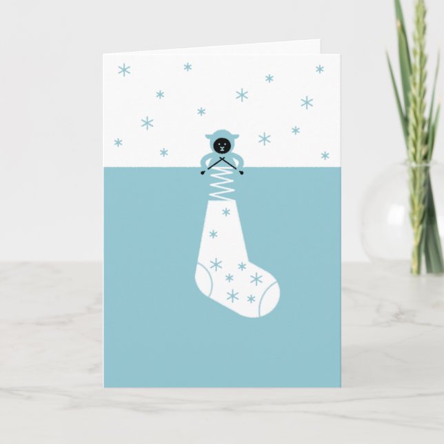 Tarjeta Fiesta de ovejas de punto (Anverso)