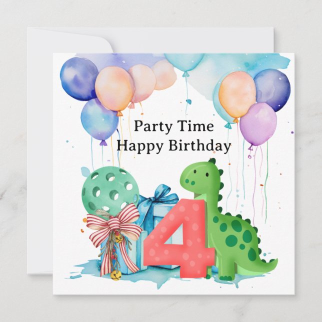 Tarjeta Fiesta de pelota de futbol Cuarto cumpleaños (Anverso)