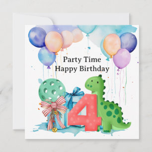 Tarjeta Fiesta de pelota de futbol Cuarto cumpleaños