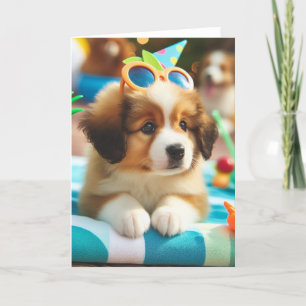 Tarjeta Fiesta De Piscina Cuta Puppy Todas Las Ocasiones