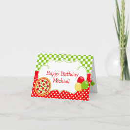 Tarjeta Fiesta de Pizza Cumpleaños