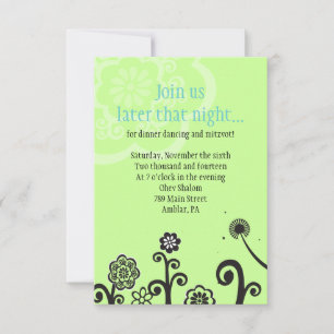 Tarjeta Fiesta de recepción STAR FLOWERS Bat Mitzv