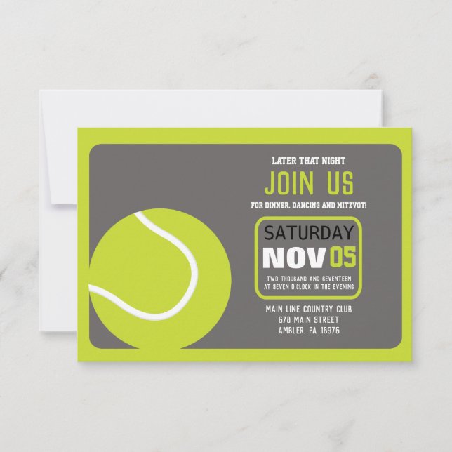 Tarjeta Fiesta de respuesta de invitación Mitzvah  (Anverso)