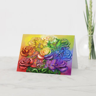 Tarjeta Fiesta de Rosas iris Pixies