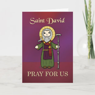 Tarjeta Fiesta de San David Santo Simple Ruega Por Nosotro