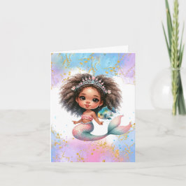 Tarjeta Fiesta de Sirena Simple Salpicadura 