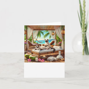 Tarjeta Fiesta de Spa para los amantes del gato siameses