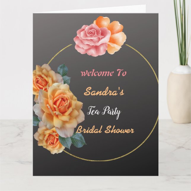 Tarjeta fiesta de té de bienvenida (Anverso)