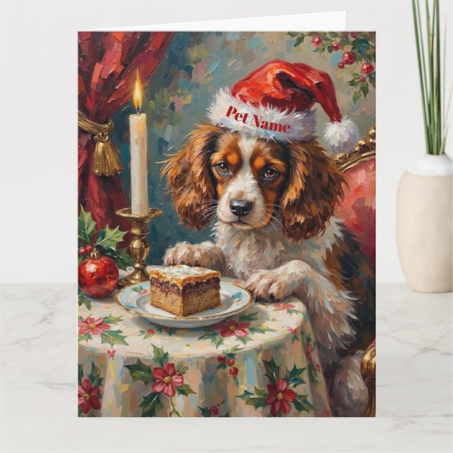 Tarjeta Fiesta de Té de Pudín de Navidad del Cavalier King (Anverso)