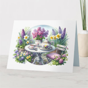 Tarjeta Fiesta de té floral vintage en jardín personalizab