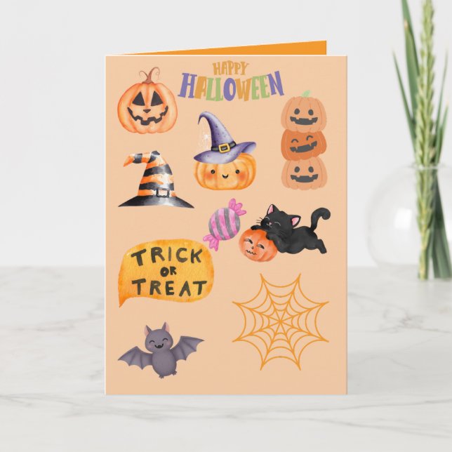 Tarjeta Fiesta de truco o trato personalizada (Anverso)