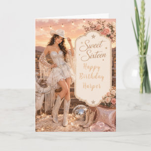 Tarjeta Fiesta de Vaquera Cumpleaños Dulces Dieciséis
