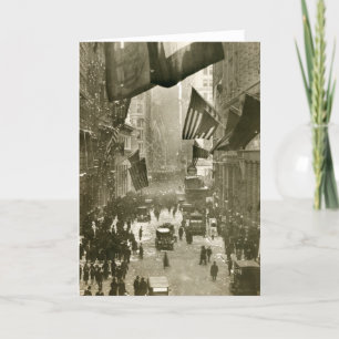 Tarjeta Fiesta de Wall Street, extremo de WW1, 1918