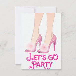 Tarjeta Fiesta de zapatos rosados de alto nivel