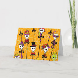 TARJETA FIESTA DEL CARNAVAL DEL CRÁNEO DEL VUDÚ